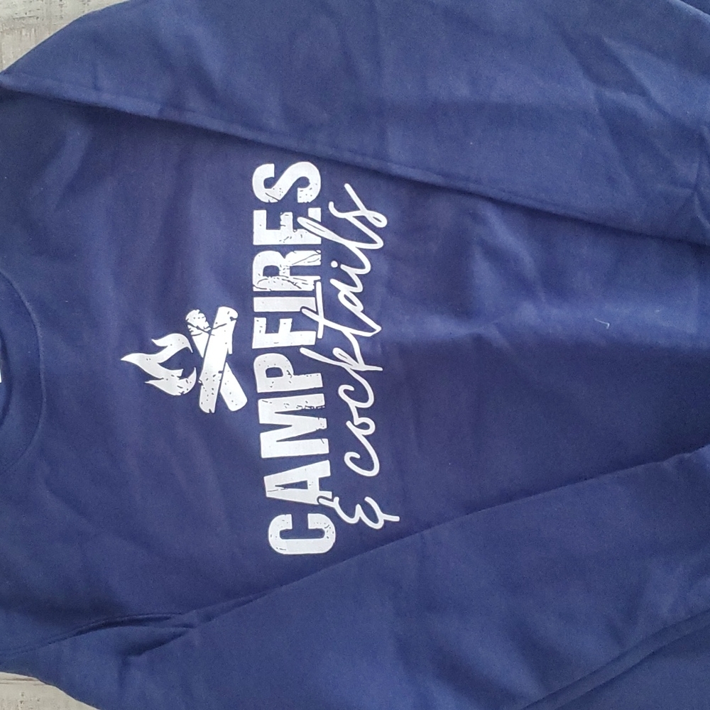 Womens camping and cocktails sweatshirt
